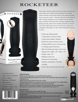 Gender X ROCKETEER - Black USB Rechargeable Vibrating Penis Sleeve - Naughty by Nature Adult Store