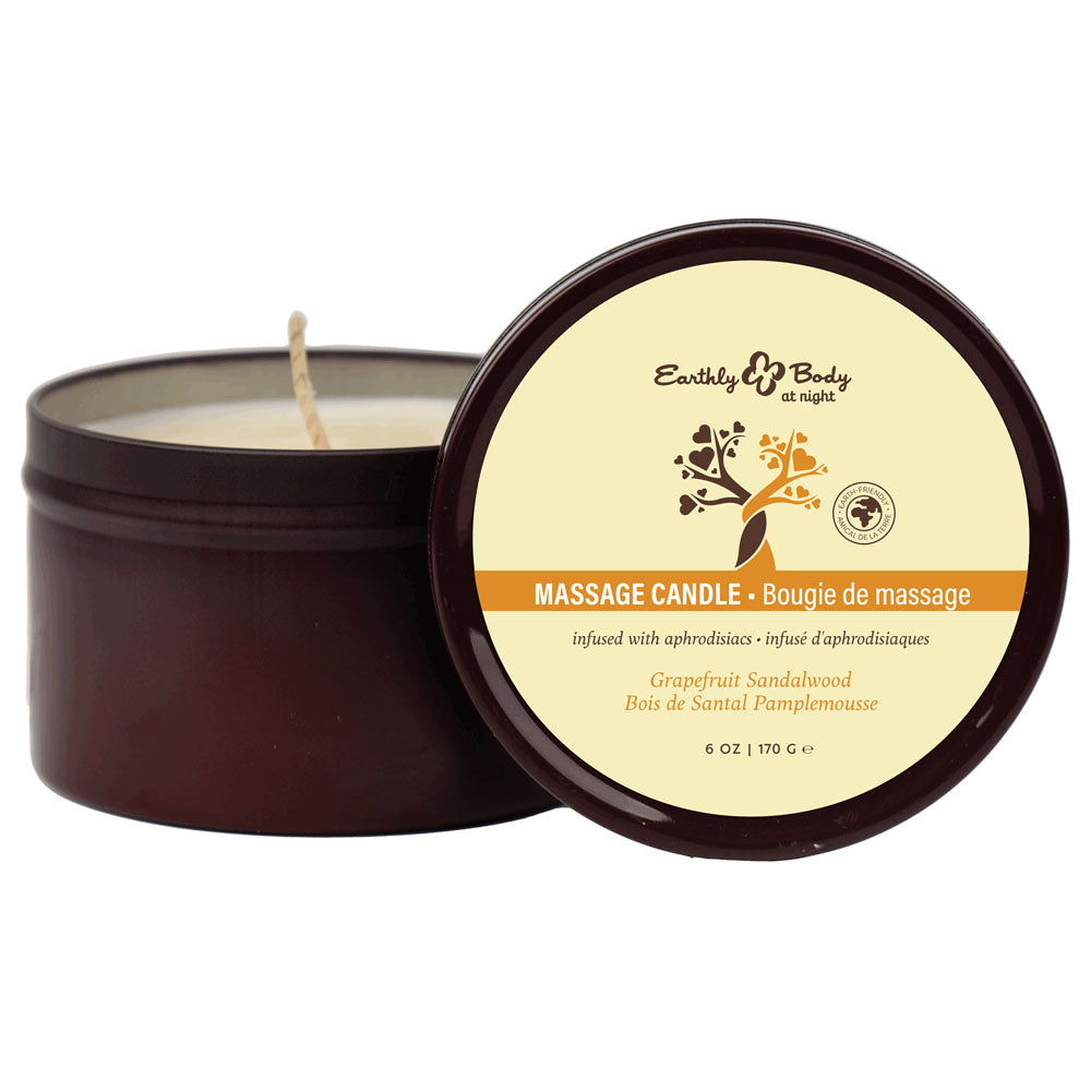 EB Aphrodisiac Massage Candle Grapefruit Sandalwood Scented 170 g