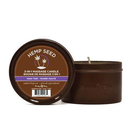 Hemp Seed 3-In-1 Massage Candle - High Tide (Coconut Lime Verbena) - 170 g - Naughty by Nature Adult Store