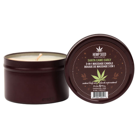 Hemp Seed 3-In-1 Massage Candle - Santa Came Early - Honey, Cinnamon, Maple - 170 g - Naughty by Nature Adult Store