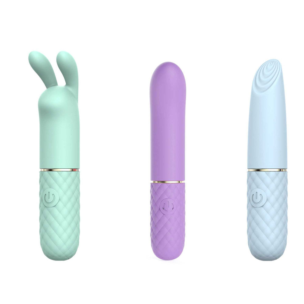 Adam & Eve TRIPLE PLEASURES - Coloured Rechargeable Vibrators - Set of 3