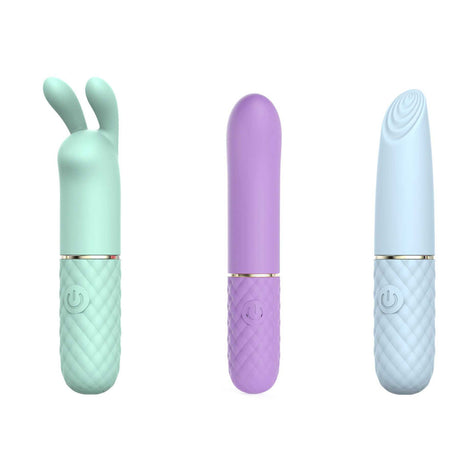 Adam & Eve TRIPLE PLEASURES - Coloured Rechargeable Vibrators - Set of 3