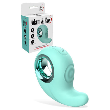 Adam & Eve CURVY CUTIE PLEASURE COMBO - Teal USB Rechargeable Tapping Stimulator - Naughty by Nature Adult Store