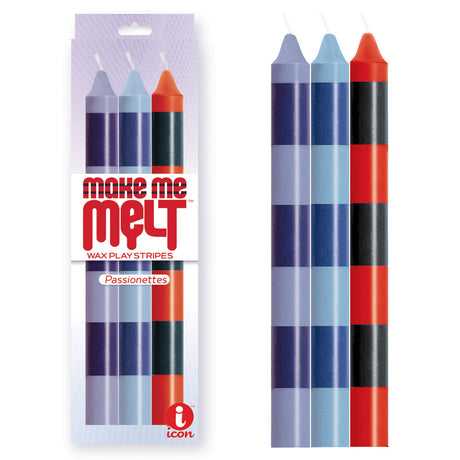 The 9's Make Me Melt Drip Candle 3-Pk, Passionettes - Passion Coloured Drip Candles - 3 Pack - Naughty by Nature Adult Store