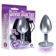 The Silver Starter - Silver 7.1 cm (2.8'') Butt Plug with Violet Heart Jewel - Naughty by Nature Adult Store