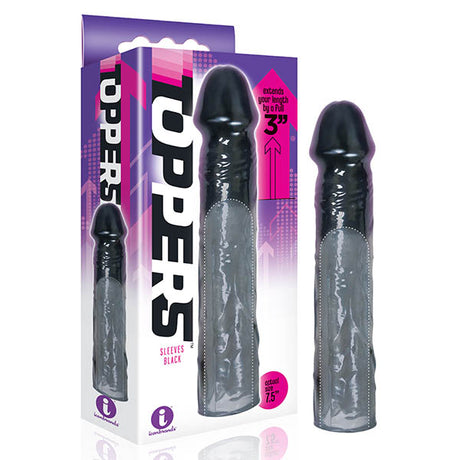 The 9's Toppers - Black 7.6 cm (3'') Penis Extension Sleeve - Naughty by Nature Adult Store