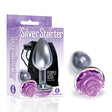 The 9's The Silver Starter - Silver 7.1 cm (2.8'') Butt Plug with Purple Rose Bottom - Naughty by Nature Adult Store