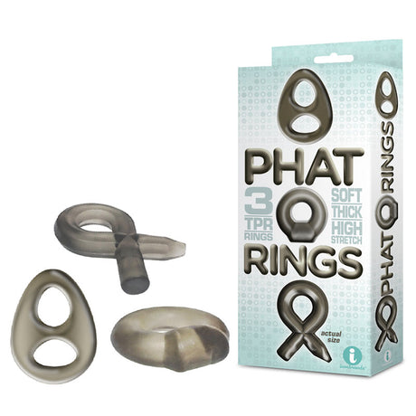 The 9's Phat Rings - Smoke Cock Rings - Set of 3 - Naughty by Nature Adult Store