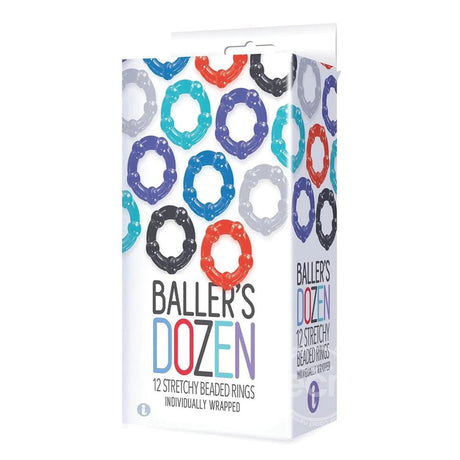 Baller's Dozen - Beaded - Individually Wrapped Cock Rings - Pack of 12 - Naughty by Nature Adult Store