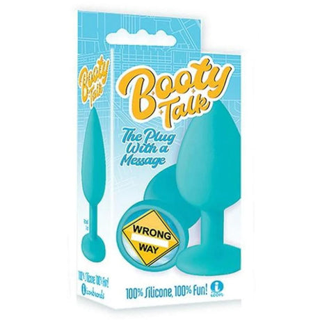 The 9's Booty Talk - Wrong Way - Teal Butt Plug - Naughty by Nature Adult Store