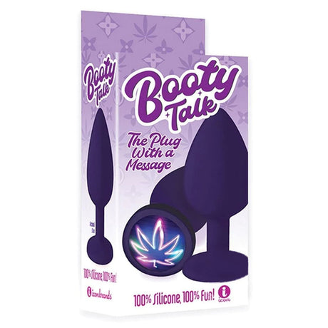 The 9's Booty Talk - Neon Leaf - Purple Butt Plug - Naughty by Nature Adult Store