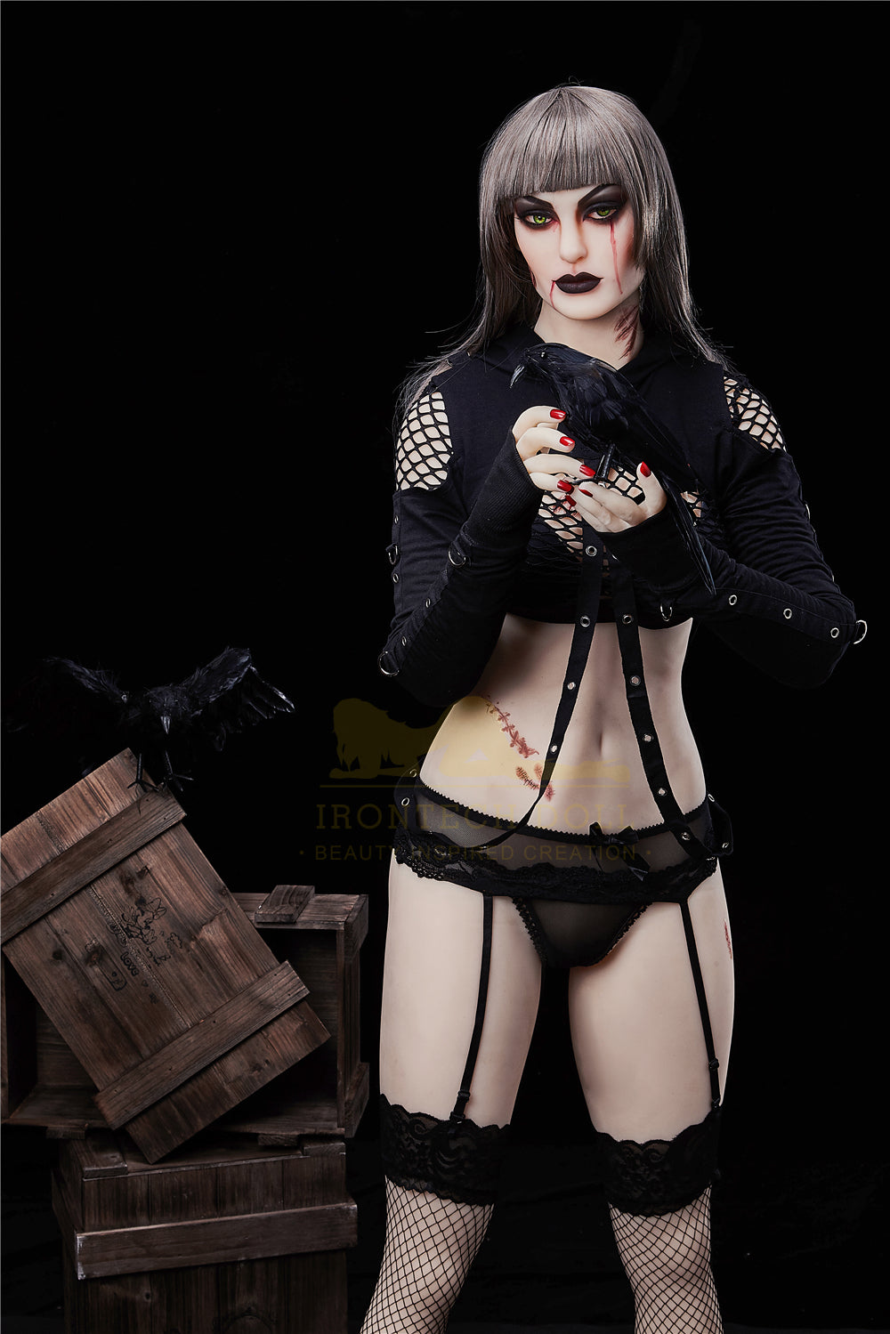 Irontech Gothic Sex Doll Mia 168cm Life Size TPE Doll With Steel Skeleton