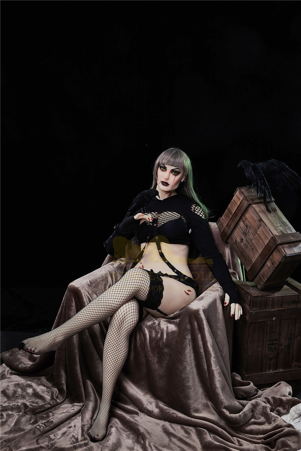 Irontech Gothic Sex Doll Mia 168cm Life Size TPE Doll With Steel Skeleton