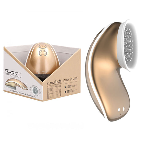 Twitch 1 - Gold - Gold USB Rechargeable Suction Vibrator - Naughty by Nature Adult Store