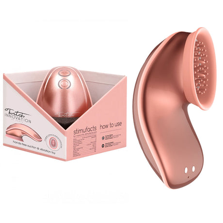 Twitch 1 - Rose Gold - Rose Gold USB Rechargeable Suction Vibrator - Naughty by Nature Adult Store