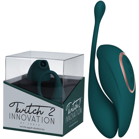 Twitch 2 - Green - Green US Rechargeable Suction Vibrator with Remote Vibrating Egg - Naughty by Nature Adult Store