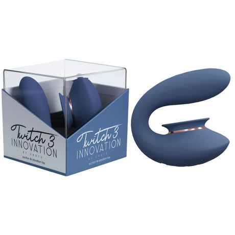 Twitch 3 - Blue/Grey - Blue/Grey USB Rechargeable Suction Vibrator - Naughty by Nature Adult Store