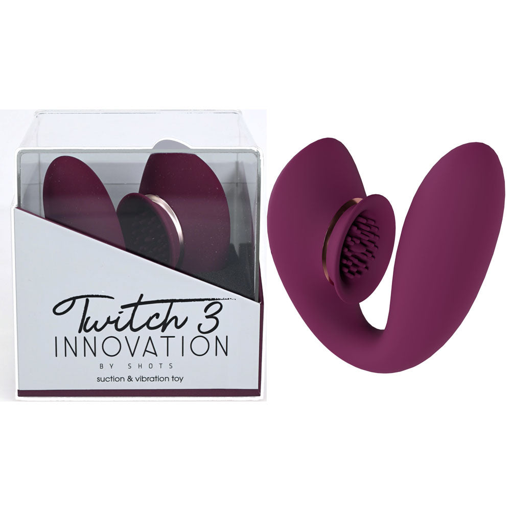Twitch 3 - Burgundy - Burgundy USB Rechargeable Suction Vibrator - Naughty by Nature Adult Store