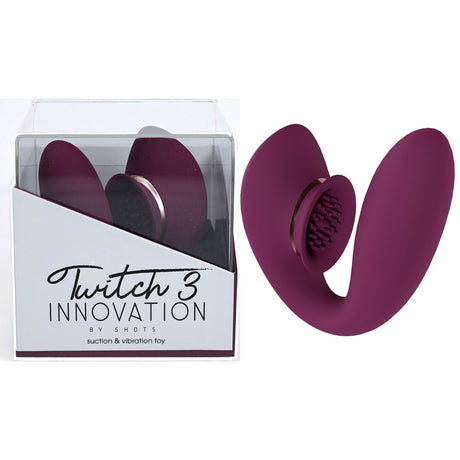 Twitch 3 - Burgundy - Burgundy USB Rechargeable Suction Vibrator - Naughty by Nature Adult Store