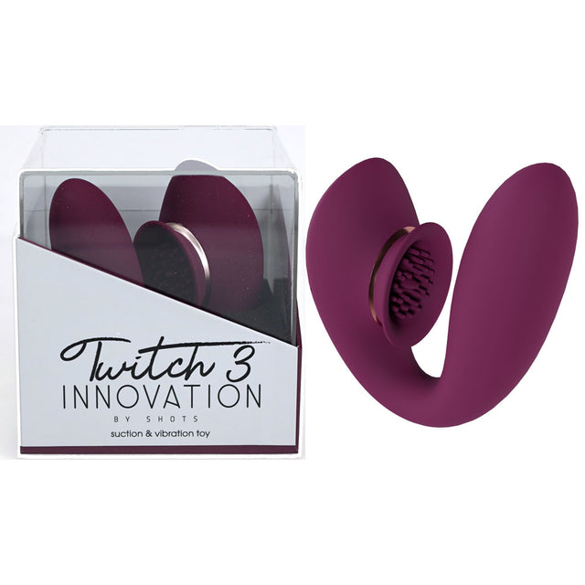 Twitch 3 - Burgundy - Burgundy USB Rechargeable Suction Vibrator - Naughty by Nature Adult Store