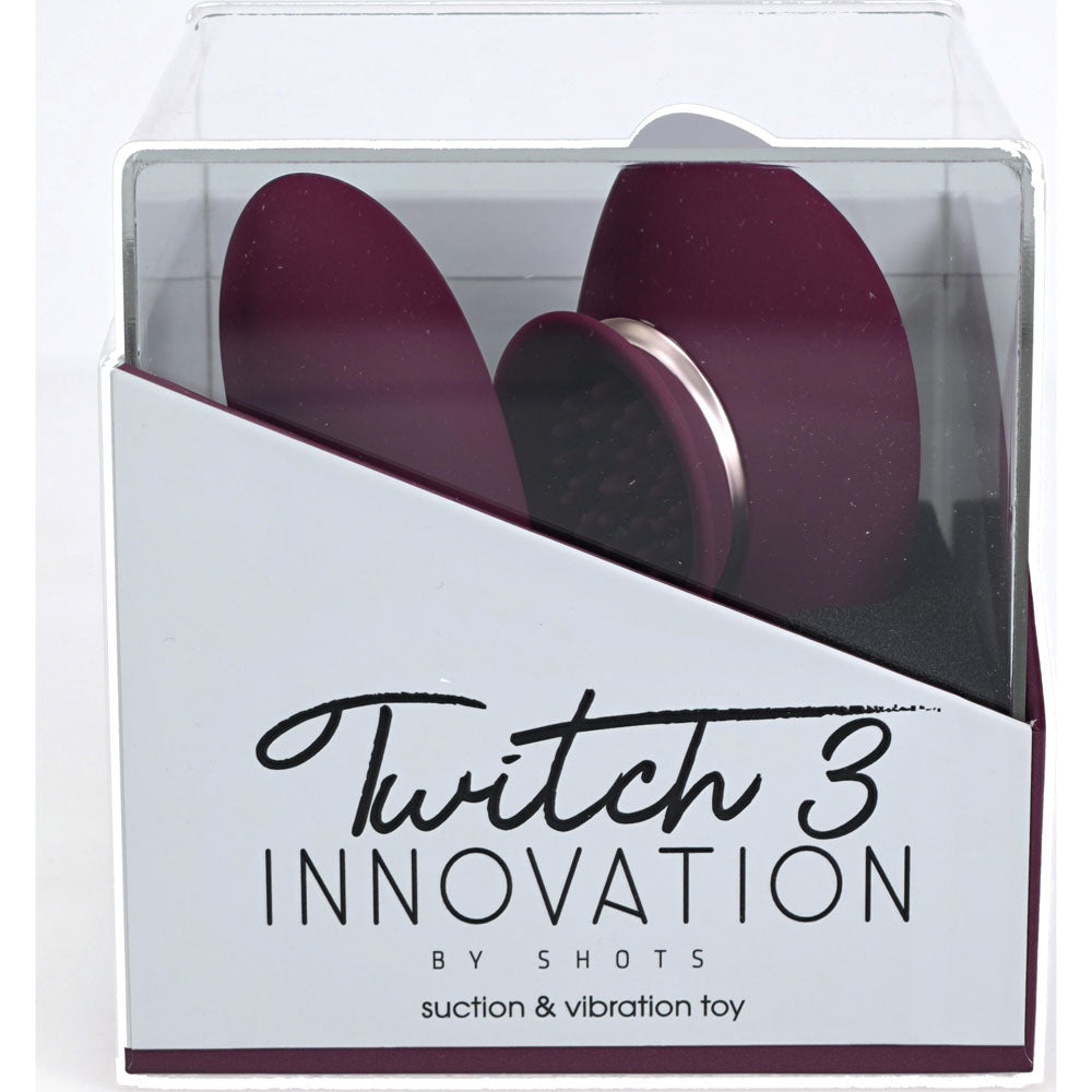 Twitch 3 - Burgundy - Burgundy USB Rechargeable Suction Vibrator - Naughty by Nature Adult Store