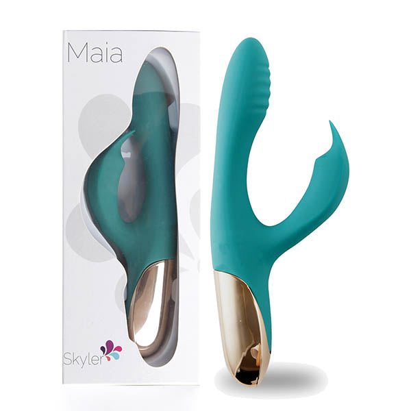 Maia Skyler - Green 21.6 cm USB Rechargeable Bendable Rabbit Vibrator - Naughty by Nature Adult Store