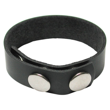 KinkLab 3 Snap Cock Ring - Black Leather Adjustable Cock Ring - Naughty by Nature Adult Store