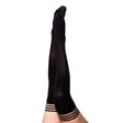 Kixies DANIELLE Black Solid Opaque Thigh Highs - Black - Size A - Naughty by Nature Adult Store