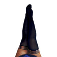 Kixies DANIELLE Black Solid Opaque Thigh Highs - Black - Size D - Naughty by Nature Adult Store