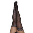 Kixies ANNA Sheer Black Diamond Thigh Highs - Black - Size D - Naughty by Nature Adult Store