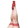 Kixies WHITNEY Nude/Red Seam Thigh Highs - Nude/Red - Size C - Naughty by Nature Adult Store