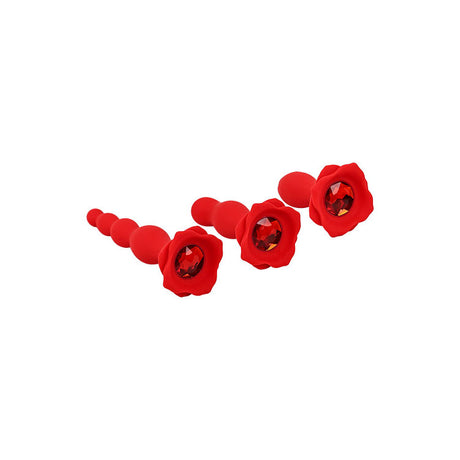 Adam And Eve Booty Bouquet Red Anal Training Kit Set Of 3 Sizes