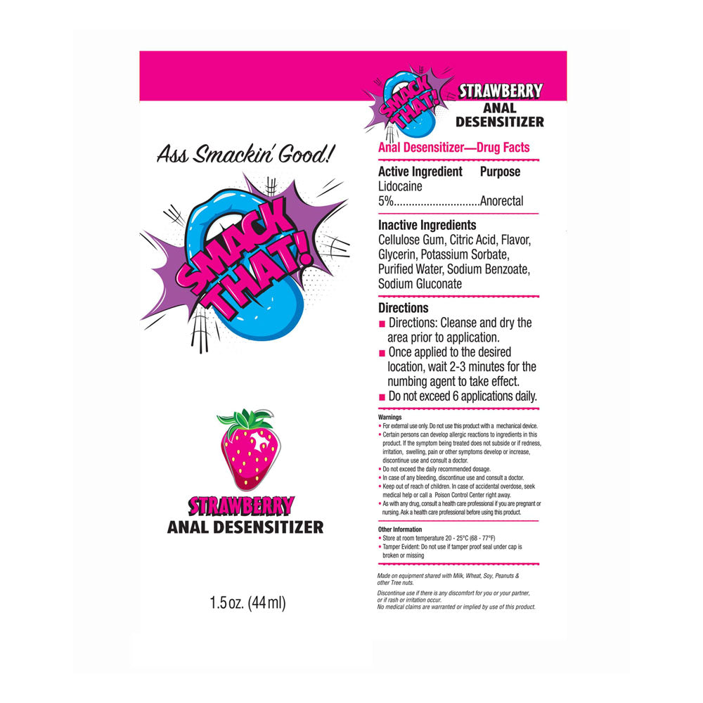 Smack That! Anal Desensitiser - Strawberry Flavoured 44 ml Tube