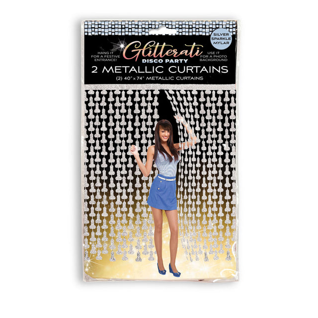 Glitterati - Penis Party Disco Metallic Curtains - Naughty by Nature Adult Store