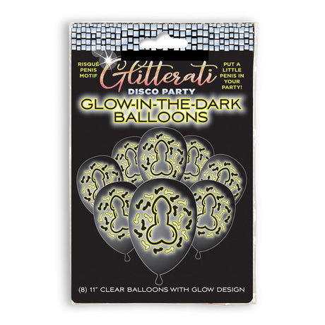Glitterati Disco Party Glow In The Dark Balloons - Naughty by Nature Adult Store