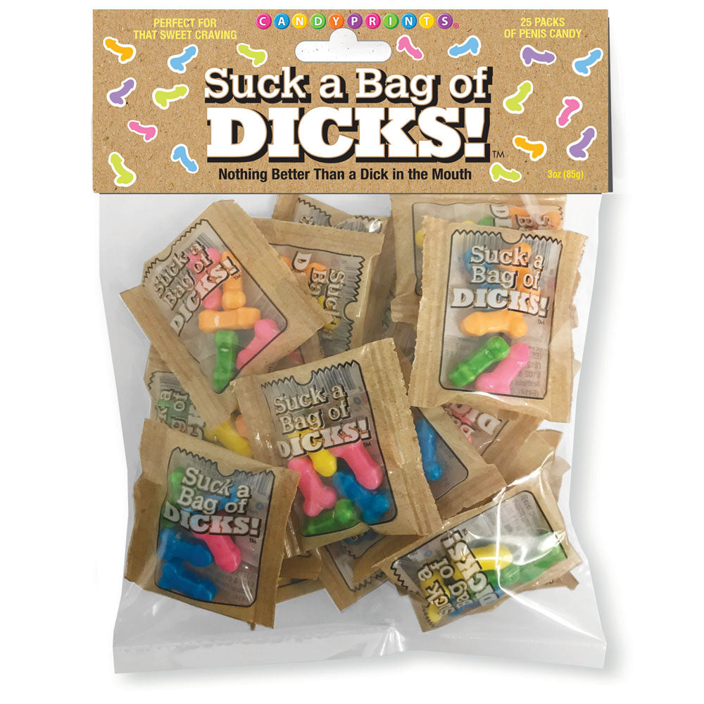 Suck a Bag of Dicks! Bag of 25 - Pecker Lollies - Naughty by Nature Adult Store