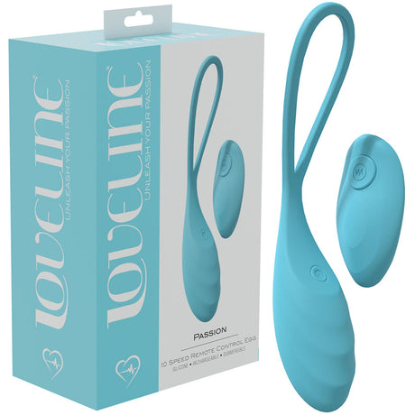 LOVELINE Passion - Blue - Blue USB Rechargeable Vibrating Egg with Wireless Remote - Naughty by Nature Adult Store
