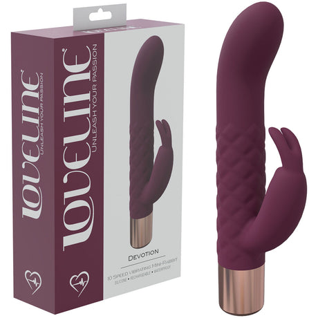 LOVELINE Devotion - Burgundy Rechargeable Rabbit Vibrator - Naughty by Nature Adult Store