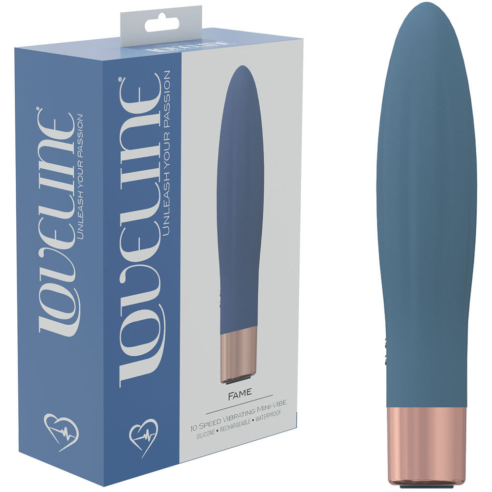 LOVELINE Fame - Blue - Blue 14.4 cm USB Rechargeable Vibrator - Naughty by Nature Adult Store