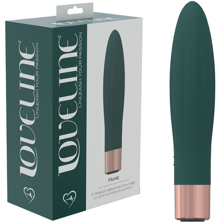 LOVELINE Fame - Green - Green 14.4 cm USB Rechargeable Vibrator - Naughty by Nature Adult Store