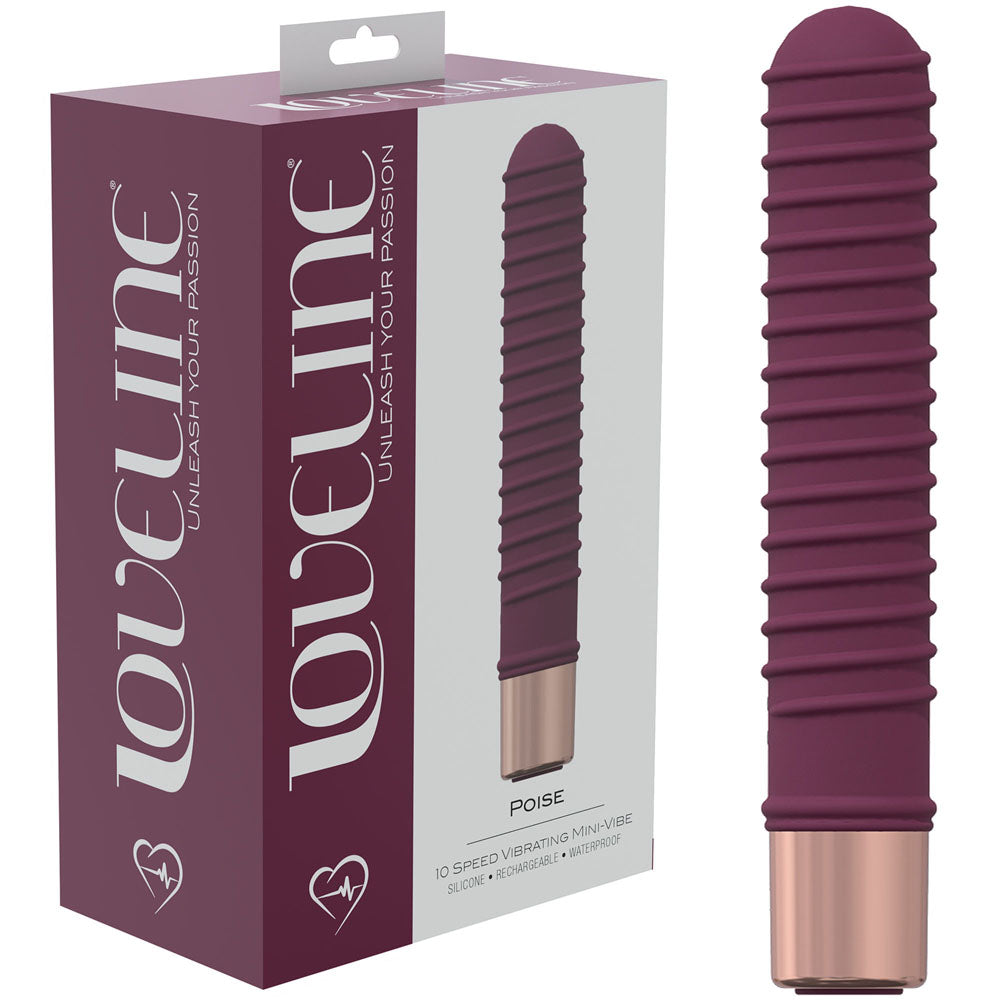 LOVELINE Poise - Burgundy - Burgundy 14.5 cm USB Rechargeable Vibrator - Naughty by Nature Adult Store