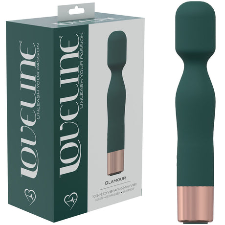 LOVELINE Glamour - Green - Green 14.4 cm USB Rechargeable Massage Wand - Naughty by Nature Adult Store