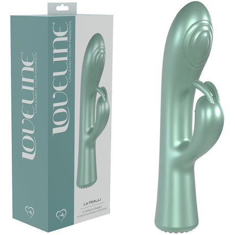 LOVELINE La Perla I - Green - Pearlescent Green 19.2 cm USB Rechargeable Rabbit Vibrator - Naughty by Nature Adult Store