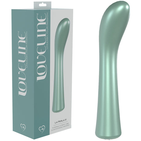 LOVELINE La Perla III - Green - Pearlescent Green 19.2 cm USB Rechargeable Vibrator - Naughty by Nature Adult Store