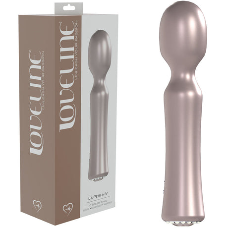 LOVELINE La Perla IV - Pink - Pearlescent Pink 19.2 cm USB Rechargeable Massage Wand - Naughty by Nature Adult Store