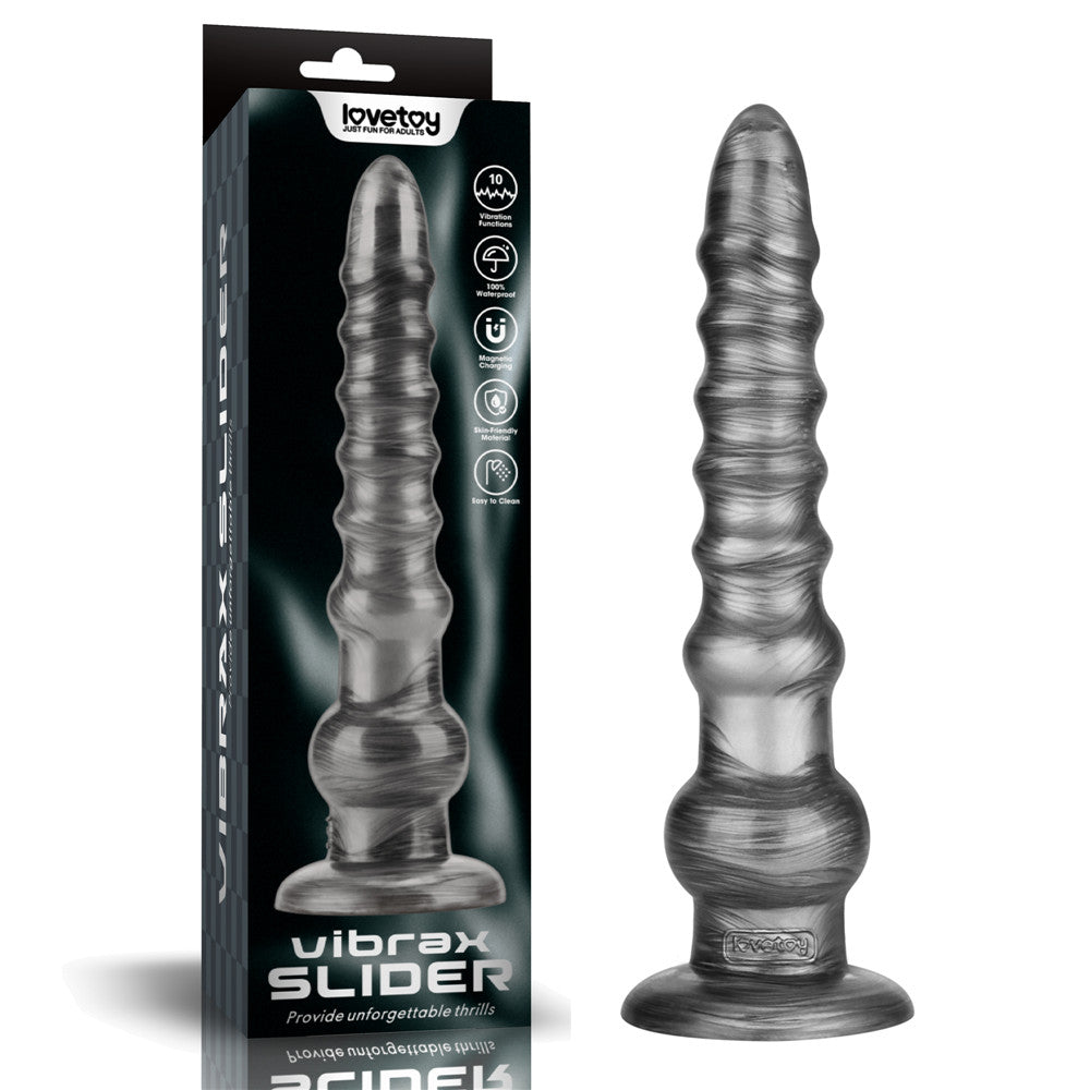 King Sized Vibrating Vibrax Slider - Grey 32.3 cm (12.5'') USB Rechargeable Vibrating Dildo