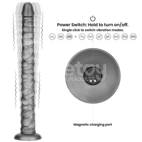 King Sized Vibrax Slider - (16'') USB Rechargeable Vibrating Dildo