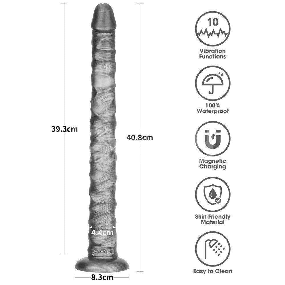 King Sized Vibrax Slider - (16'') USB Rechargeable Vibrating Dildo