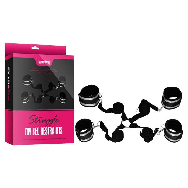 Struggle My Bed Restraints - Wrist & Leg Cuffs Kit - Naughty by Nature Adult Store