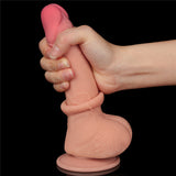 Sliding Skin Dual Layer Dong - Flesh (7.5'') with Flexible Skin - Naughty by Nature Adult Store